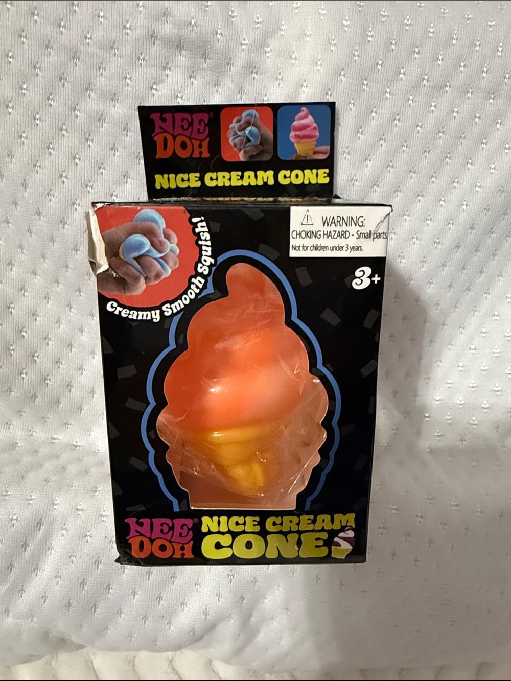 NeeDoh Nice Cream Cone Squishy Toy - Orange & Yellow